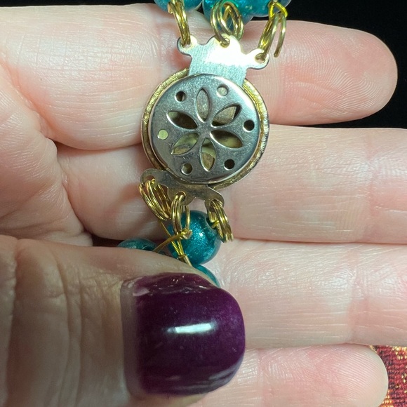 Multi Color Beaded Three Strand Necklace - Picture 6 of 6